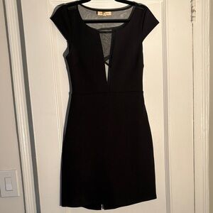 Black Swan Elegant Black Midi Dress